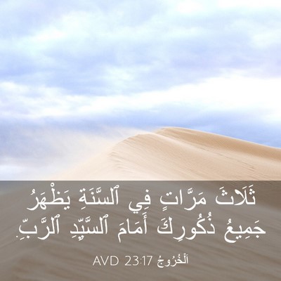 Picture 03 - اَلْخُرُوجُ 23:17 AVD - ثَلَاثَ مَرَّاتٍ فِي - Bible Verse Picture