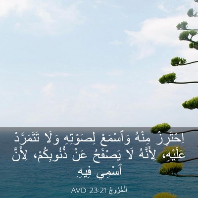 Picture 03 - اَلْخُرُوجُ 23:21 AVD - اِحْتَرِزْ مِنْهُ - Bible Verse Picture