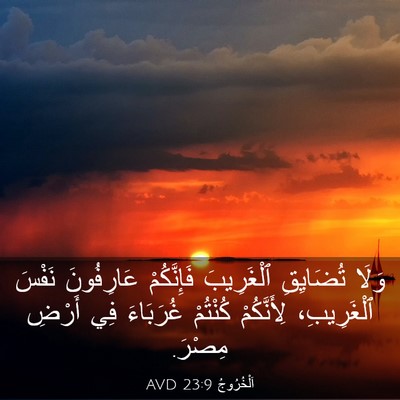 Picture 03 - اَلْخُرُوجُ 23:9 AVD - وَلَا تُضَايِقِ - Bible Verse Picture