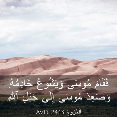 Picture 03 - اَلْخُرُوجُ 24:13 AVD - فَقَامَ مُوسَى وَيَشُوعُ - Bible Verse Picture