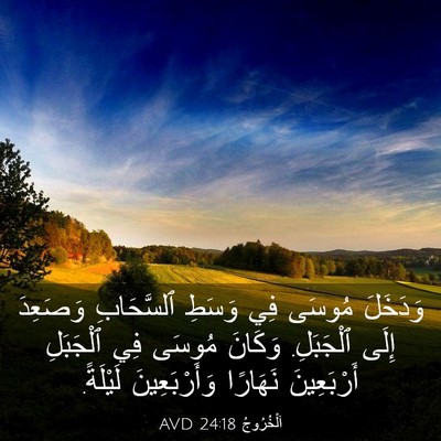 Picture 03 - اَلْخُرُوجُ 24:18 AVD - وَدَخَلَ مُوسَى فِي وَسَطِ - Bible Verse Picture