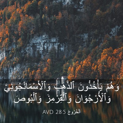 Picture 03 - اَلْخُرُوجُ 28:5 AVD - وَهُمْ يَأْخُذُونَ - Bible Verse Picture