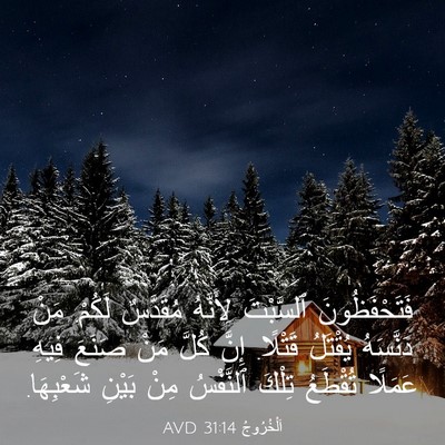 Picture 03 - اَلْخُرُوجُ 31:14 AVD - فَتَحْفَظُونَ ٱلسَّبْتَ - Bible Verse Picture