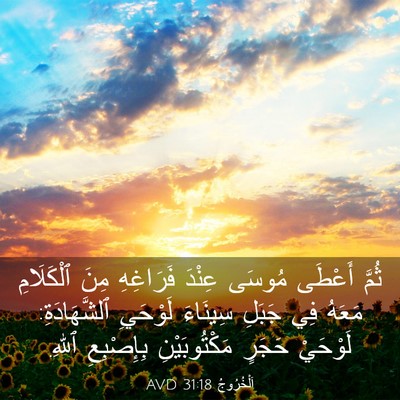Picture 03 - اَلْخُرُوجُ 31:18 AVD - ثُمَّ أَعْطَى مُوسَى - Bible Verse Picture