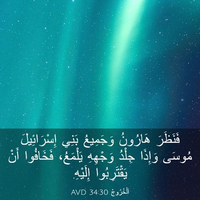 Picture 03 - اَلْخُرُوجُ 34:30 AVD - فَنَظَرَ هَارُونُ - Bible Verse Picture