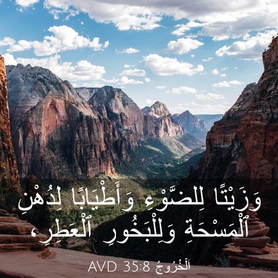 Picture 03 - اَلْخُرُوجُ 35:8 AVD - وَزَيْتًا لِلضَّوْءِ - Bible Verse Picture