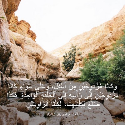 Picture 03 - اَلْخُرُوجُ 36:29 AVD - وَكَانَا مُزْدَوِجَيْنِ - Bible Verse Picture