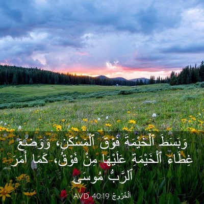 Picture 03 - اَلْخُرُوجُ 40:19 AVD - وَبَسَطَ ٱلْخَيْمَةَ - Bible Verse Picture