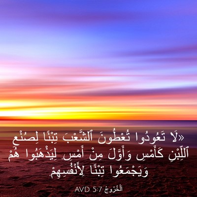 Picture 03 - اَلْخُرُوجُ 5:7 AVD - «لَا تَعُودُوا تُعْطُونَ - Bible Verse Picture