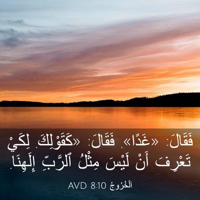 Picture 03 - اَلْخُرُوجُ 8:10 AVD - فَقَالَ: «غَدًا». فَقَالَ: - Bible Verse Picture