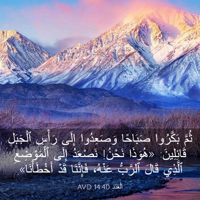 Picture 03 - اَلْعَدَد 14:40 AVD - ثُمَّ بَكَّرُوا صَبَاحًا - Bible Verse Picture