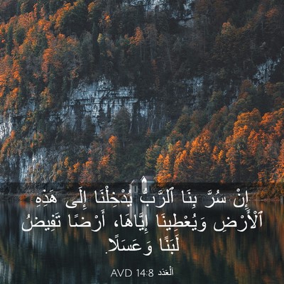 Picture 03 - اَلْعَدَد 14:8 AVD - إِنْ سُرَّ بِنَا ٱلرَّبُّ - Bible Verse Picture