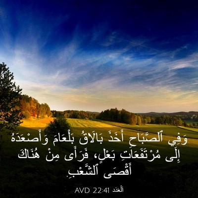 Picture 03 - اَلْعَدَد 22:41 AVD - وَفِي ٱلصَّبَاحِ أَخَذَ - Bible Verse Picture