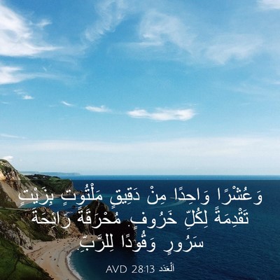 Picture 03 - اَلْعَدَد 28:13 AVD - وَعُشْرًا وَاحِدًا مِنْ - Bible Verse Picture