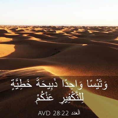 Picture 03 - اَلْعَدَد 28:22 AVD - وَتَيْسًا وَاحِدًا - Bible Verse Picture