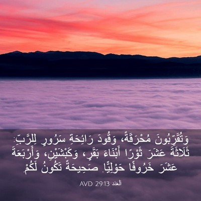 Picture 03 - اَلْعَدَد 29:13 AVD - وَتُقَرِّبُونَ - Bible Verse Picture
