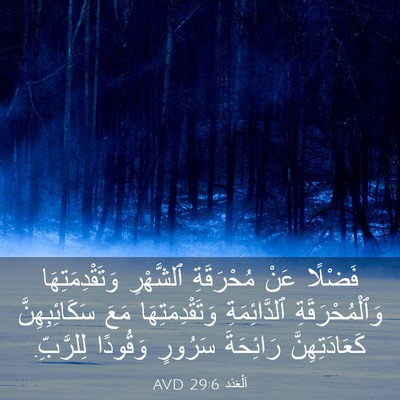 Picture 03 - اَلْعَدَد 29:6 AVD - فَضْلًا عَنْ مُحْرَقَةِ - Bible Verse Picture