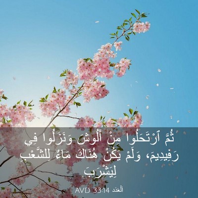 Picture 03 - اَلْعَدَد 33:14 AVD - ثُمَّ ٱرْتَحَلُوا مِنْ - Bible Verse Picture