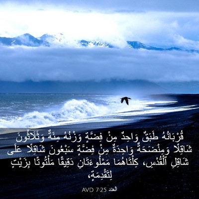 Picture 03 - اَلْعَدَد 7:25 AVD - قُرْبَانُهُ طَبَقٌ - Bible Verse Picture