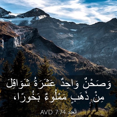 Picture 03 - اَلْعَدَد 7:74 AVD - وَصَحْنٌ وَاحِدٌ عَشَرَةُ - Bible Verse Picture