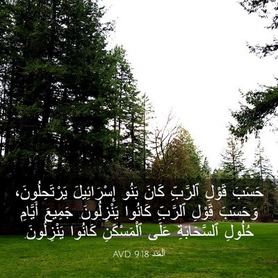 Picture 03 - اَلْعَدَد 9:18 AVD - حَسَبَ قَوْلِ ٱلرَّبِّ - Bible Verse Picture