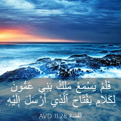 Picture 03 - اَلْقُضَاة 11:28 AVD - فَلَمْ يَسْمَعْ مَلِكُ - Bible Verse Picture