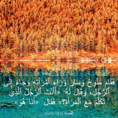 Picture 03 - اَلْقُضَاة 13:11 AVD - فَقَامَ مَنُوحُ وَسَارَ - Bible Verse Picture