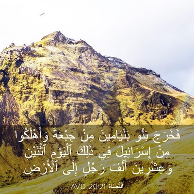 Picture 03 - اَلْقُضَاة 20:21 AVD - فَخَرَجَ بَنُو - Bible Verse Picture