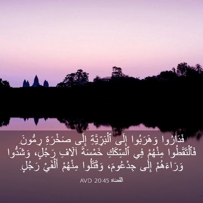 Picture 03 - اَلْقُضَاة 20:45 AVD - فَدَارُوا وَهَرَبُوا - Bible Verse Picture