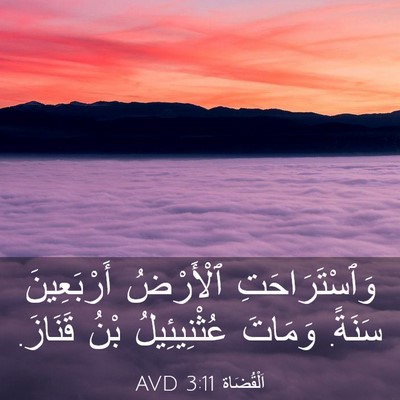 Picture 03 - اَلْقُضَاة 3:11 AVD - وَٱسْتَرَاحَتِ ٱلْأَرْضُ - Bible Verse Picture