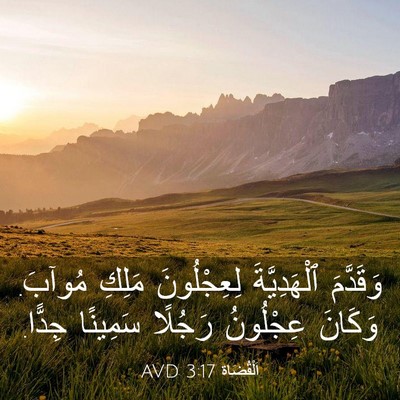Picture 03 - اَلْقُضَاة 3:17 AVD - وَقَدَّمَ ٱلْهَدِيَّةَ - Bible Verse Picture