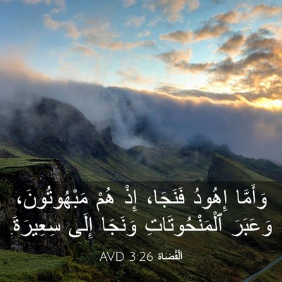 Picture 03 - اَلْقُضَاة 3:26 AVD - وَأَمَّا إِهُودُ فَنَجَا، - Bible Verse Picture