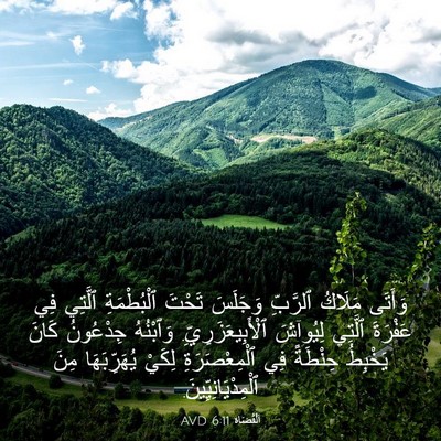 Picture 03 - اَلْقُضَاة 6:11 AVD - وَأَتَى مَلَاكُ ٱلرَّبِّ - Bible Verse Picture