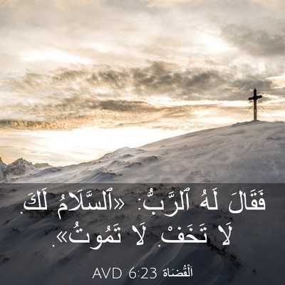 Picture 03 - اَلْقُضَاة 6:23 AVD - فَقَالَ لَهُ ٱلرَّبُّ: - Bible Verse Picture