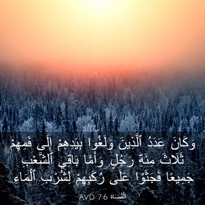 Picture 03 - اَلْقُضَاة 7:6 AVD - وَكَانَ عَدَدُ ٱلَّذِينَ - Bible Verse Picture