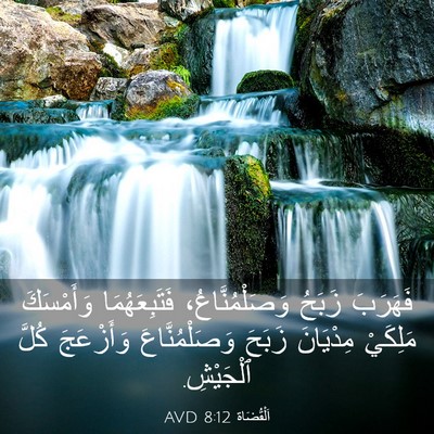 Picture 03 - اَلْقُضَاة 8:12 AVD - فَهَرَبَ زَبَحُ - Bible Verse Picture