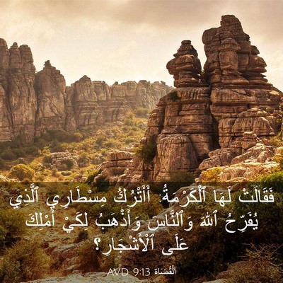 Picture 03 - اَلْقُضَاة 9:13 AVD - فَقَالَتْ لَهَا - Bible Verse Picture