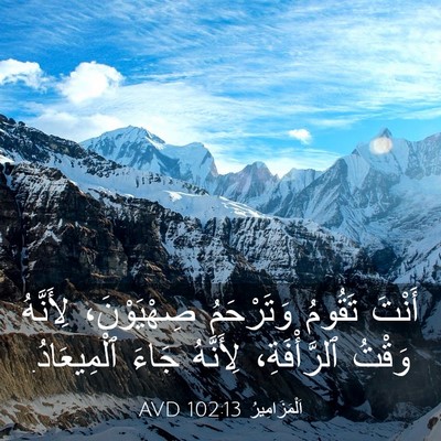 Picture 03 - اَلْمَزَامِيرُ 102:13 AVD - أَنْتَ تَقُومُ وَتَرْحَمُ - Bible Verse Picture