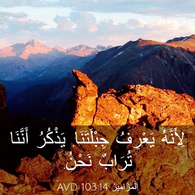 Picture 03 - اَلْمَزَامِيرُ 103:14 AVD - لِأَنَّهُ يَعْرِفُ - Bible Verse Picture