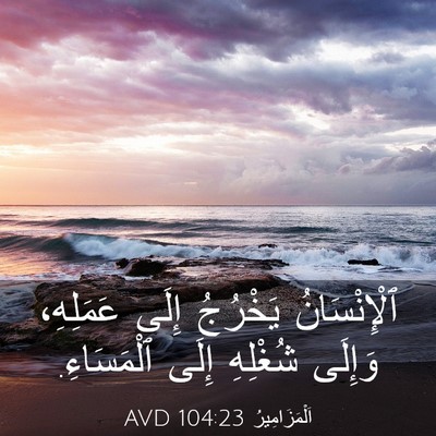 Picture 03 - اَلْمَزَامِيرُ 104:23 AVD - ٱلْإِنْسَانُ يَخْرُجُ - Bible Verse Picture