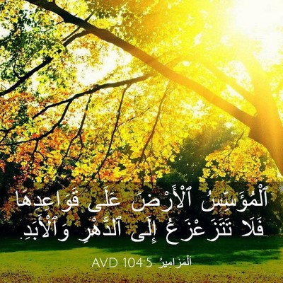 Picture 03 - اَلْمَزَامِيرُ 104:5 AVD - ٱلْمُؤَسِّسُ ٱلْأَرْضَ - Bible Verse Picture