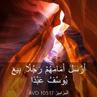 Picture 03 - اَلْمَزَامِيرُ 105:17 AVD - أَرْسَلَ أَمَامَهُمْ - Bible Verse Picture