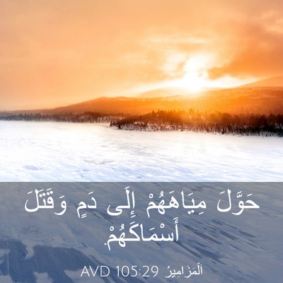 Picture 03 - اَلْمَزَامِيرُ 105:29 AVD - حَوَّلَ مِيَاهَهُمْ إِلَى - Bible Verse Picture