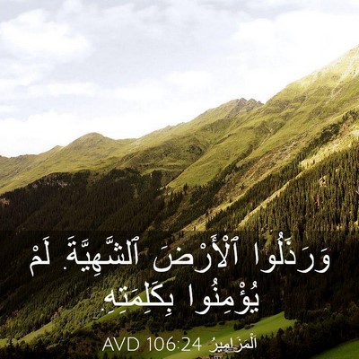 Picture 03 - اَلْمَزَامِيرُ 106:24 AVD - وَرَذَلُوا ٱلْأَرْضَ - Bible Verse Picture