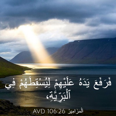 Picture 03 - اَلْمَزَامِيرُ 106:26 AVD - فَرَفَعَ يَدَهُ - Bible Verse Picture