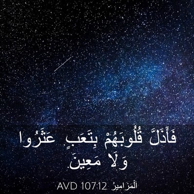 Picture 03 - اَلْمَزَامِيرُ 107:12 AVD - فَأَذَلَّ قُلُوبَهُمْ - Bible Verse Picture