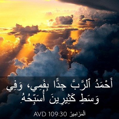 Picture 03 - اَلْمَزَامِيرُ 109:30 AVD - أَحْمَدُ ٱلرَّبَّ جِدًّا - Bible Verse Picture