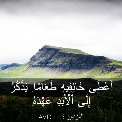Picture 03 - اَلْمَزَامِيرُ 111:5 AVD - أَعْطَى خَائِفِيهِ - Bible Verse Picture