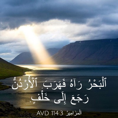 Picture 03 - اَلْمَزَامِيرُ 114:3 AVD - ٱلْبَحْرُ رَآهُ فَهَرَبَ. - Bible Verse Picture