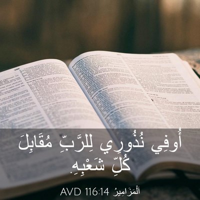 Picture 03 - اَلْمَزَامِيرُ 116:14 AVD - أُوفِي نُذُورِي لِلرَّبِّ - Bible Verse Picture